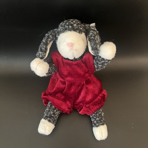 TY 1993 Attic Treasures LILLY THE LAMB With Red Velour Outfit Plush Stuffed Toy - Picture 1 of 15